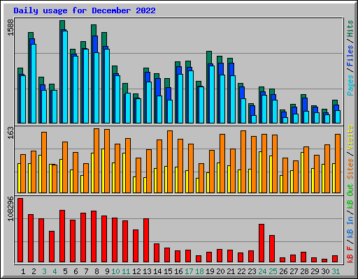 Daily usage for December 2022