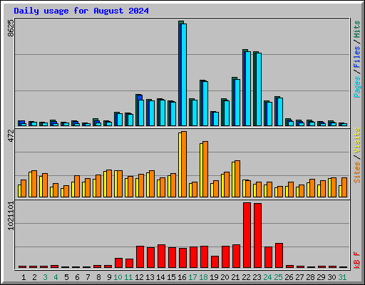 Daily usage for August 2024