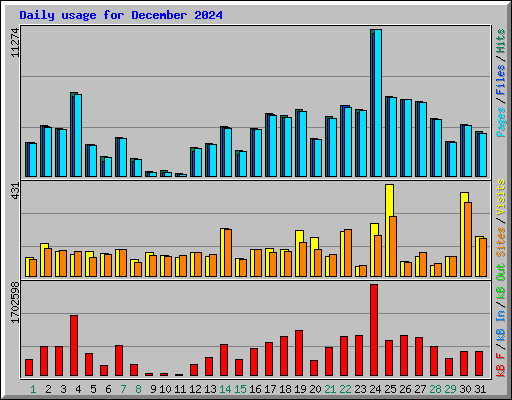 Daily usage for December 2024