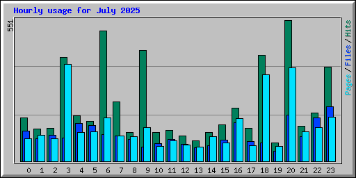 Hourly usage for July 2025