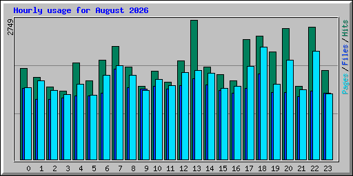 Hourly usage for August 2026